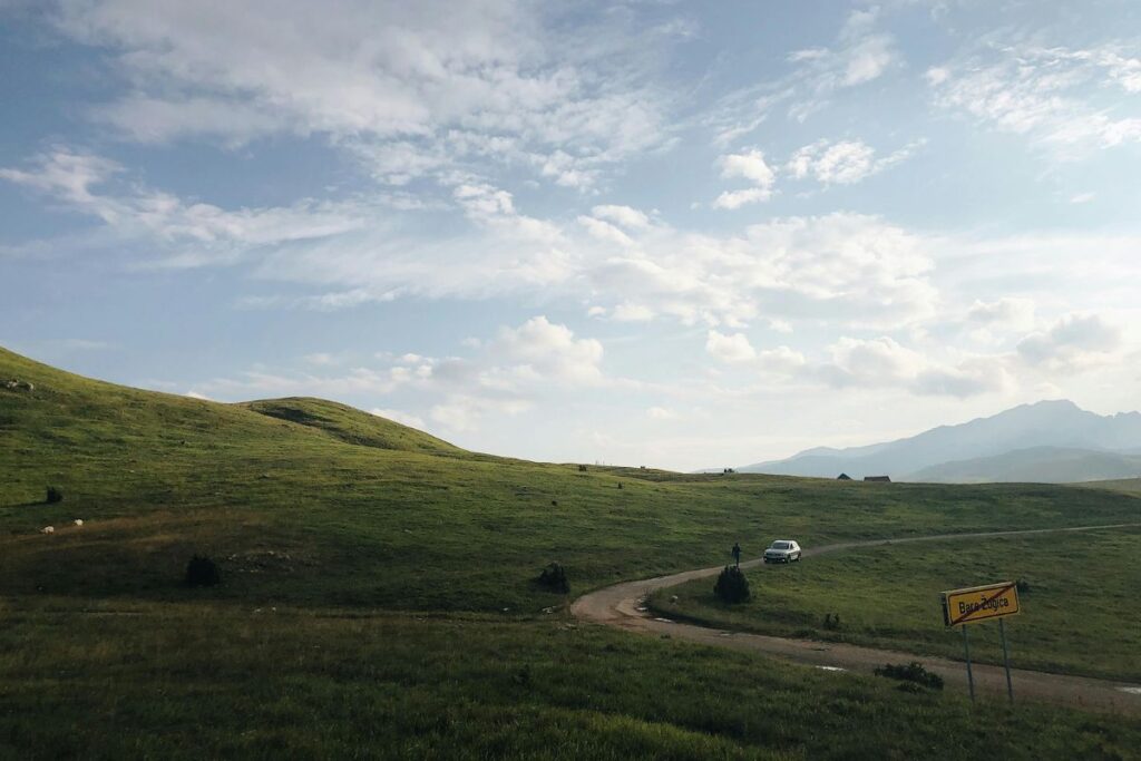 Scenic mountain road in Montenegro surrounded by dramatic landscape
